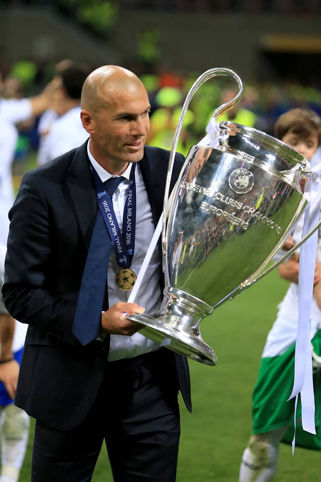 PA: Zinedine Zidane celebrates winning the Champions League in 2016.