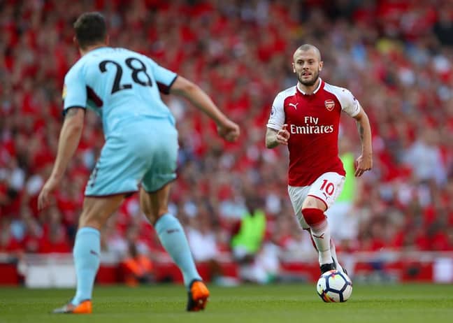 Wilshere in one of his final games for Arsenal. Image: PA Images