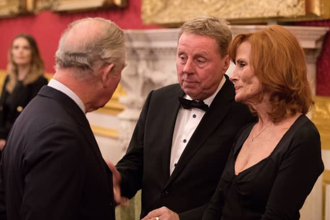 Harry Redknapp and wife Sandra with Prince Charles earlier this year. Credit: PA