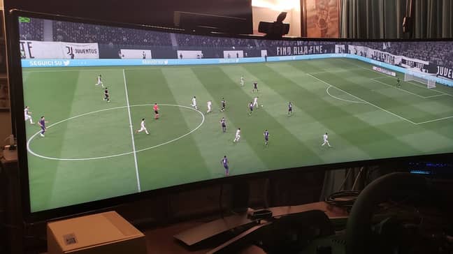 Youtuber 'MR 4K UPSCALER' has also tested playing FIFA on the Samsung C49HG90 Super Utra Wide Monitor. Image: YouTube