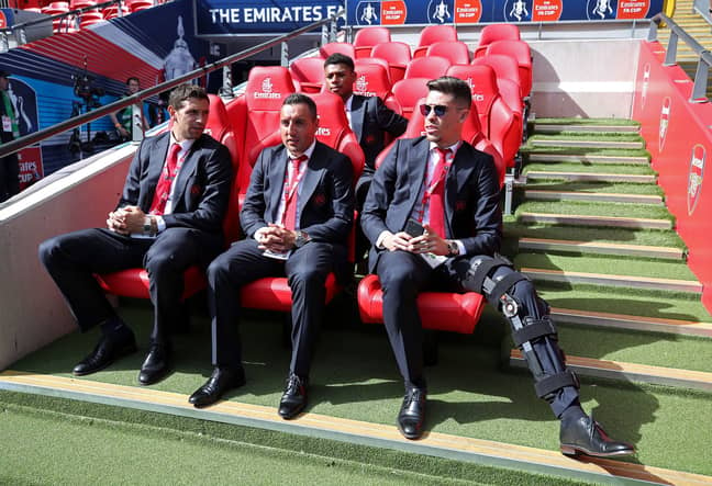 Cazorla at Wembley Stadium for the FA Cup final. Image: PA