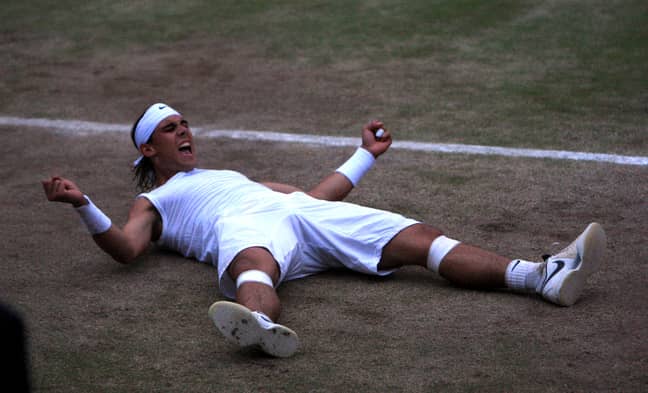 Rafael Nadal won his first Wimbledon title with a dramatic victory over Roger Federer in the final in 2008