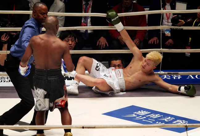 Tenshin Nasukawa was knocked out by Floyd Mayweather. Credit: PA