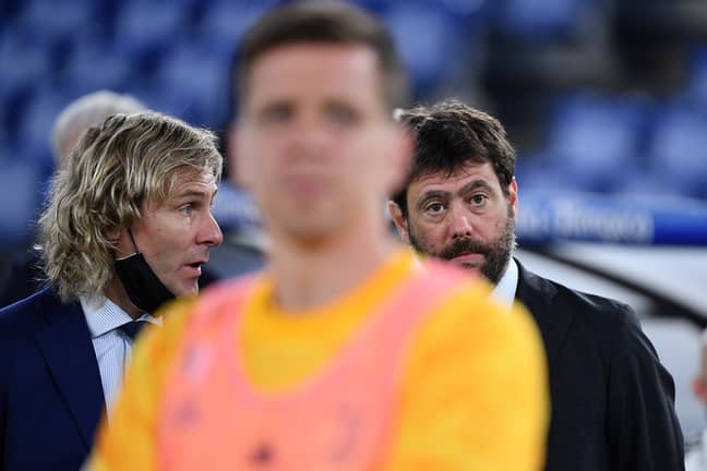 Agnelli (right) and his Juventus team aren't guaranteed Champions League football next season. Image: PA Images