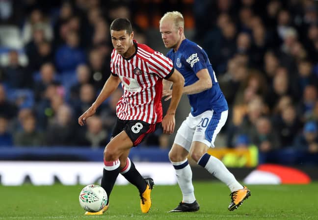 Rodwell in rare action for Sunderland. Image: PA