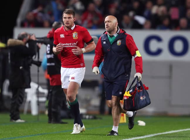 Dan Biggar goes for an HIA during the 2017 Lions Tour. Image: PA Images 