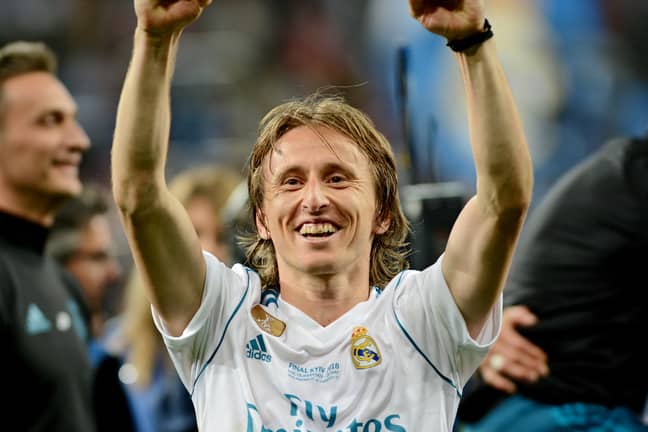 Modric celebrates after winning the Champions League. Image: PA