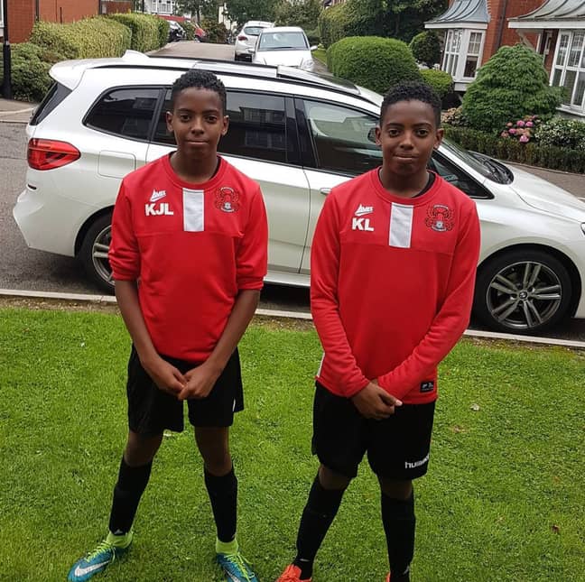 The Lisbie twins in their Leyon Orient training gear at U14 level. Image: lisbie9/Instagram