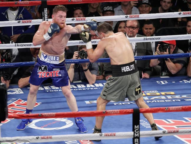'Canelo' and 'GGG' in action. Image: PA