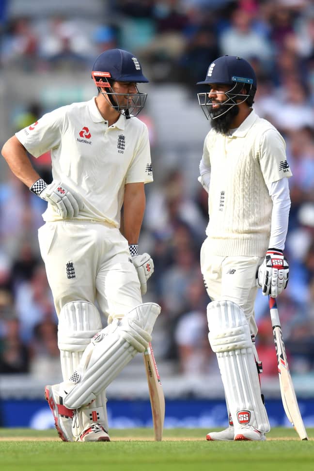 Alastair Cook and Moeen Ali. Credit: Alamy