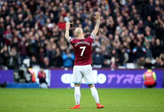 Arnautovic seemed to wave goodbye to fans on Saturday. Image: PA Images