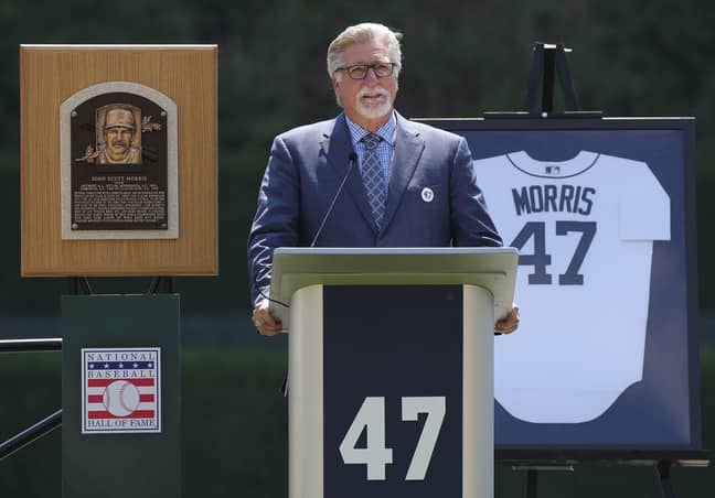 Jack Morris' jersey number is retired by the Detroit Tigers. Credit: PA