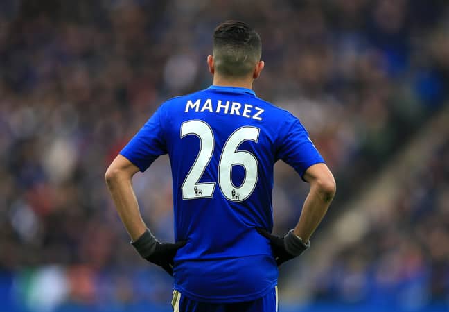 Not a happy Mahrez right now. Image: PA Images.