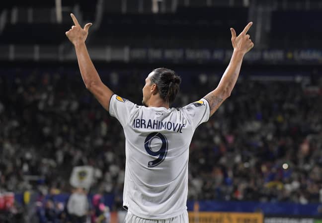 Ibrahimovic celebrates scoring a goal. Image: PA