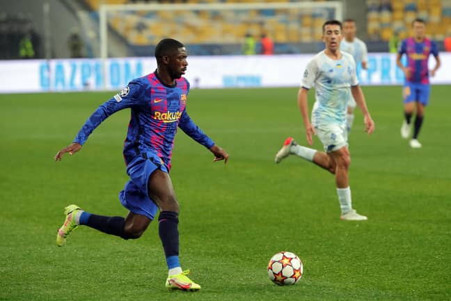 PA: Ousmane Dembélé in action for Barcelona.