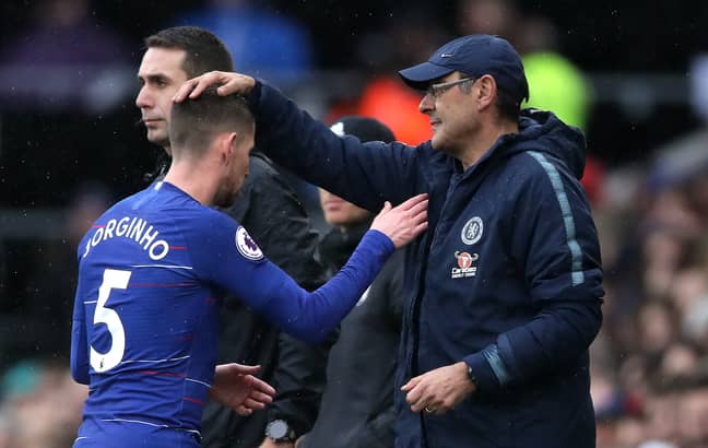 Jorginho and Sarri have worked together twice before. Image: PA Images