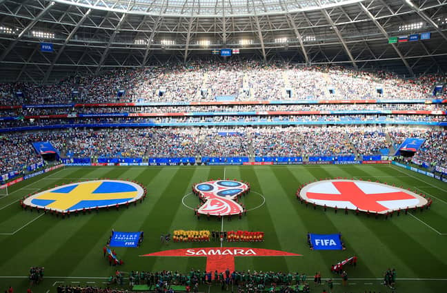 England and Sweden's traditional colours don't look like they're going to clash. Image: PA Images
