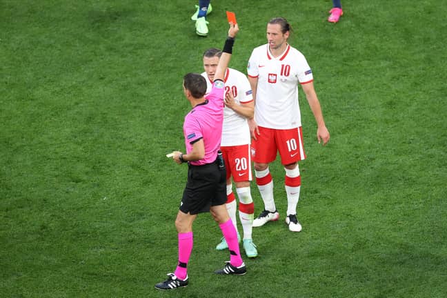 Krychowiak gets his marching orders. Image: PA Images
