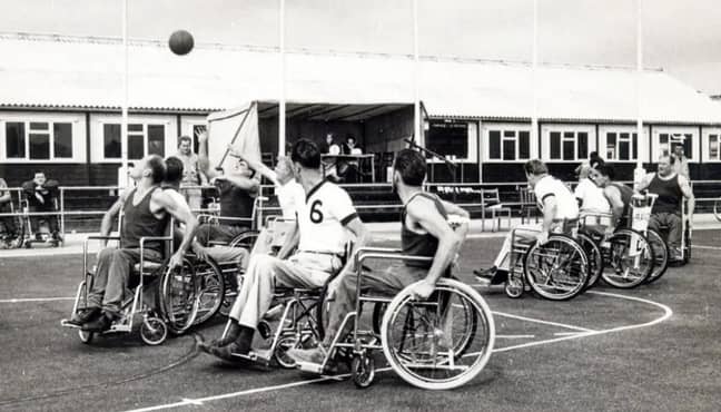 Wheelchair basketball being played at the first official Paralympic Games in Rome. (Credit: paris2024.org)