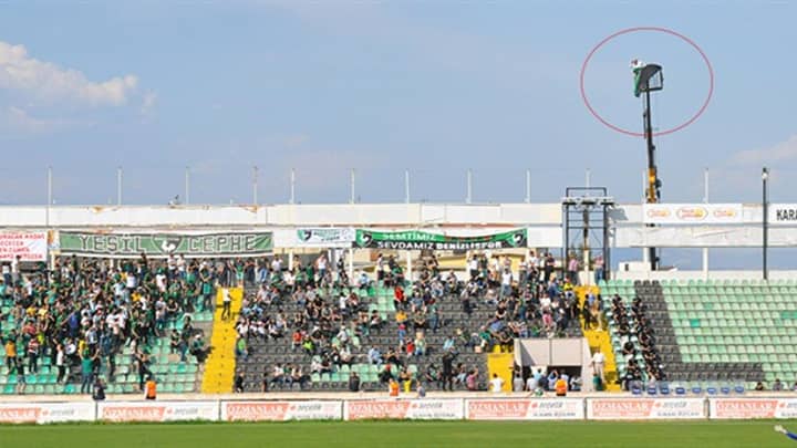 Fan In Turkey Hires Crane After He Receives A Stadium Ban