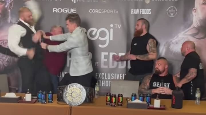 Hafthor Bjornsson Completely Loses It After Eddie Hall Brings Up His Mother During Fiery Press Conference