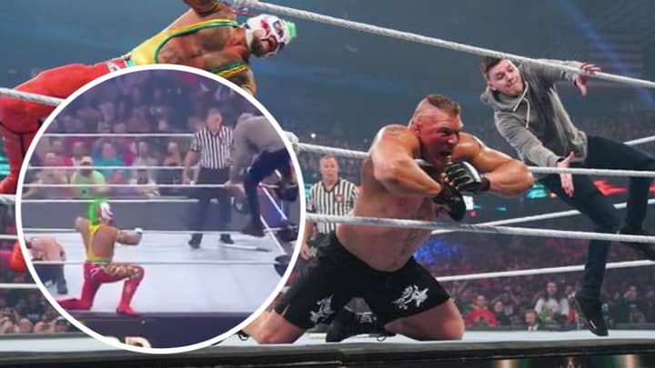 Rey Mysterio's Son Dominick Hits Brock Lesnar With A 619 And Frog Splash At Survivor Series
