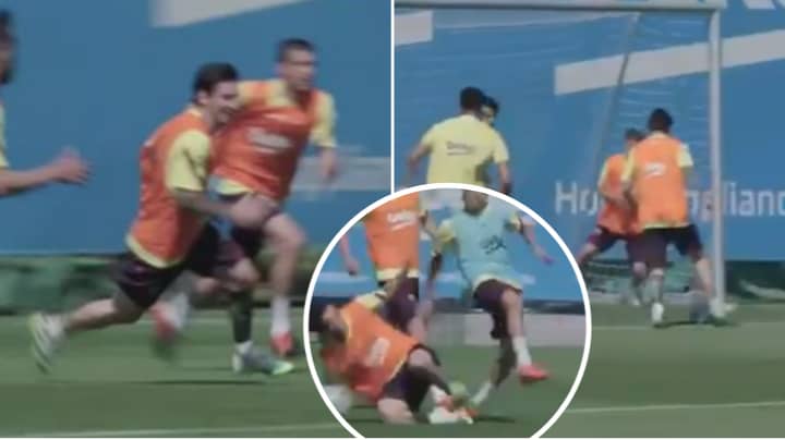 No Beard Messi Destroying The Entire Barcelona Squad In Training Is The Best Thing You'll Watch Today