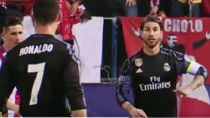 WATCH: Sergio Ramos Tells Ronaldo To Play Act Against Atletico Madrid