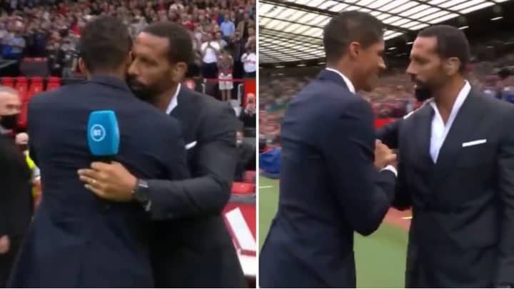 Rio Ferdinand Sent A Very Clear Message To Raphael Varane When They Met At Unveiling 