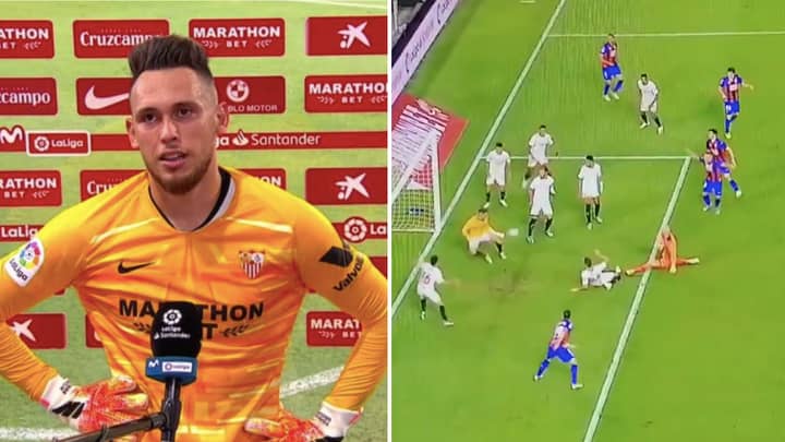 Sevilla Winger Lucas Ocampos Forced To Go In Net, Denies Eibar Goalkeeper With 100th Minute Save