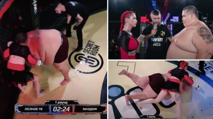 139lb Female Fighter Fought 529lb Man In An Intergender MMA Bout, It Ended With A Savage Knockout
