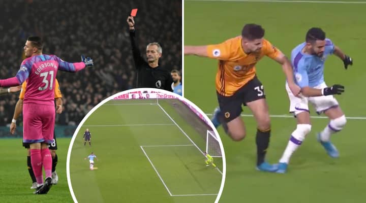 Mountaineer Joseph Banks Tag ud Manchester City Down To 10 Men Vs Wolves After Ederson Red Card - SPORTbible
