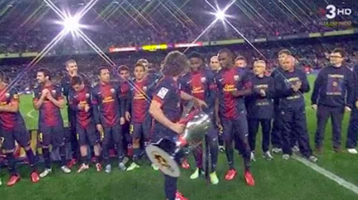 When Alex Song Thought Carles Puyol Was Giving Him The La Liga Trophy To Lift