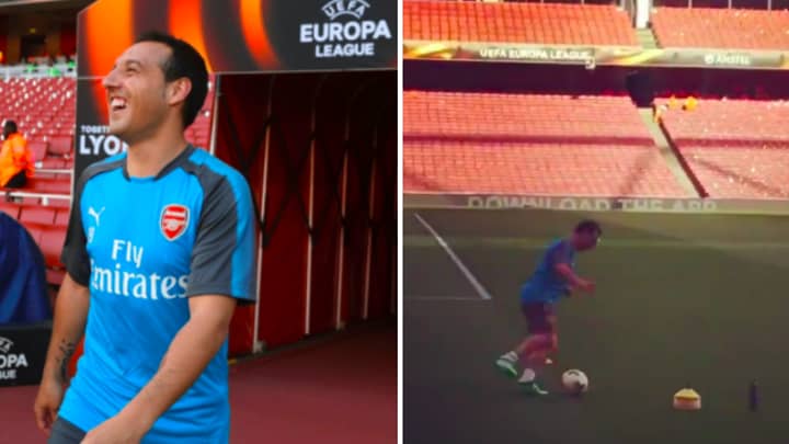 Watch: Santi Cazorla Takes Part In Training Ahead Of Arsenal Vs Atletico