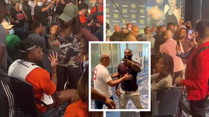 Jake Paul's Team Get Into Heated Altercation With Tyson Woodley's Mother At Press Conference