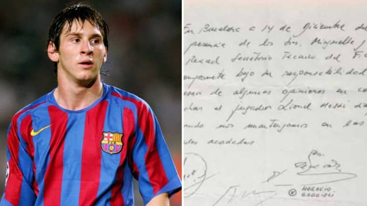 What Was Written On Lionel Messi's First Contract With Barcelona