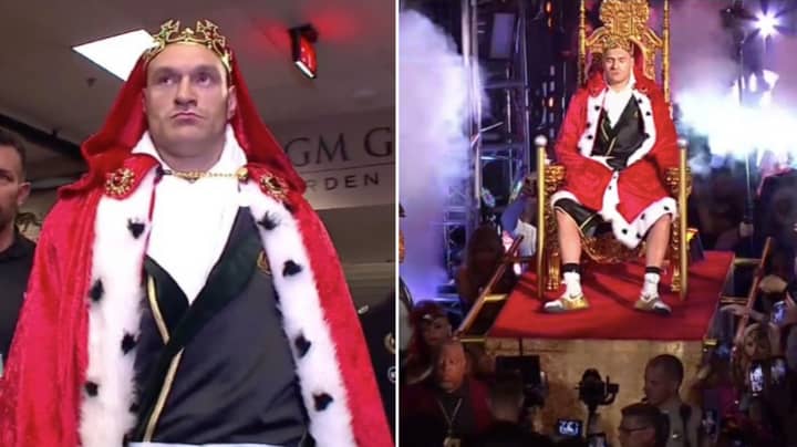 Tyson Fury Carried To The Ring On A Throne