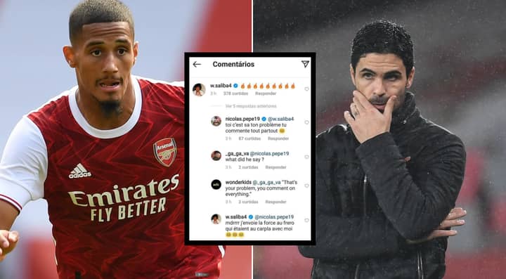 Saliba Complains Mikel Arteta Has Him Locked Up At Arsenal