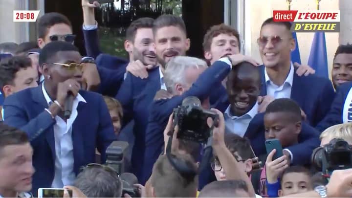 Watch: France Players Sing New N'Golo Kante Song Outside The French Presidential Palace