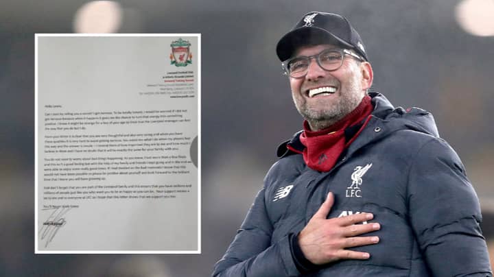 Jurgen Klopp Sends Letter To Young Boy Experiencing Stress And Anxiety Over Starting Secondary School