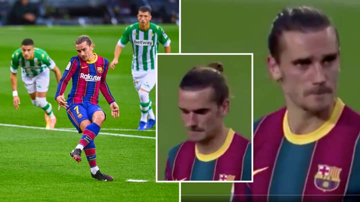 Antoine Griezmann Appears To Be On The Verge Of Tears After Missing A Penalty For Barcelona Against Real Betis