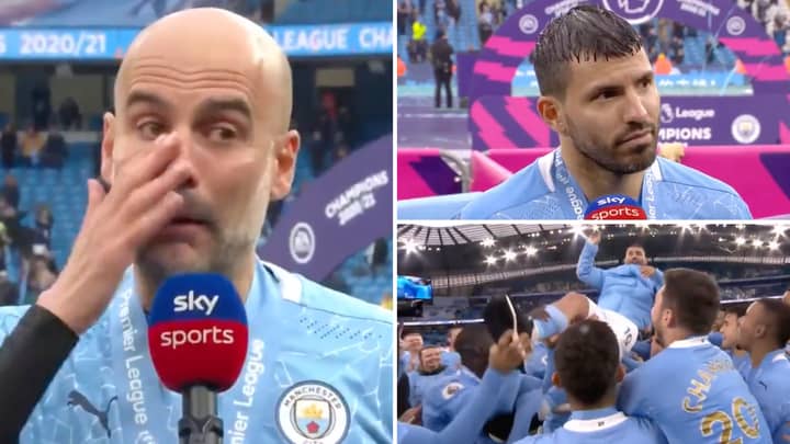 Pep Guardiola Breaks Down In Tears During Emotional Tribute Over Sergio Aguero's Man City Exit
