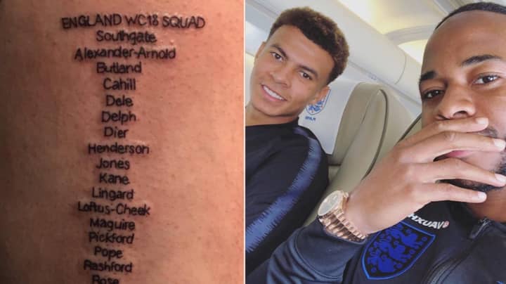 Lad Gets 23-Man England Squad Tattooed On Himself After Losing World Cup Bet 