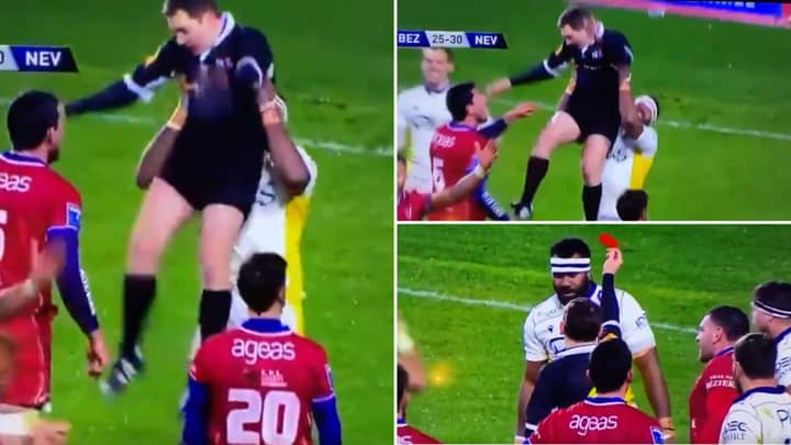 French Rugby Referee Sends Player Off For Picking Him Up In Wild Celebration