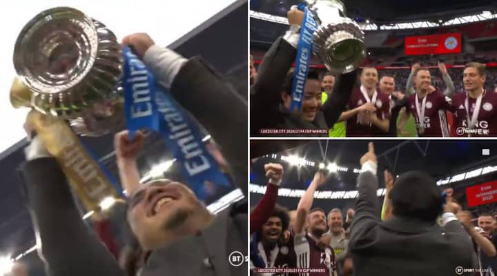 Emotional Scenes As Leicester Players Present Chairman Top Srivaddhanaprabha With FA Cup