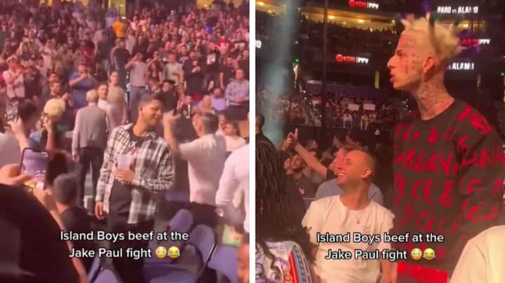 Island Boys Get Drinks Thrown At Them At Jake Paul Fight