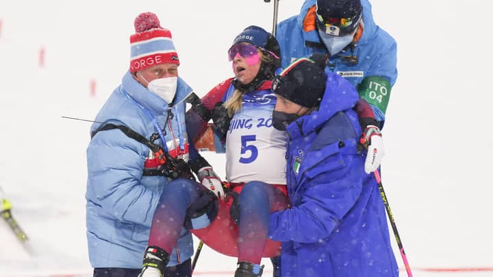 Scary Scenes In The Winter Olympics As Norwegian Athlete Collapses At Finish Line
