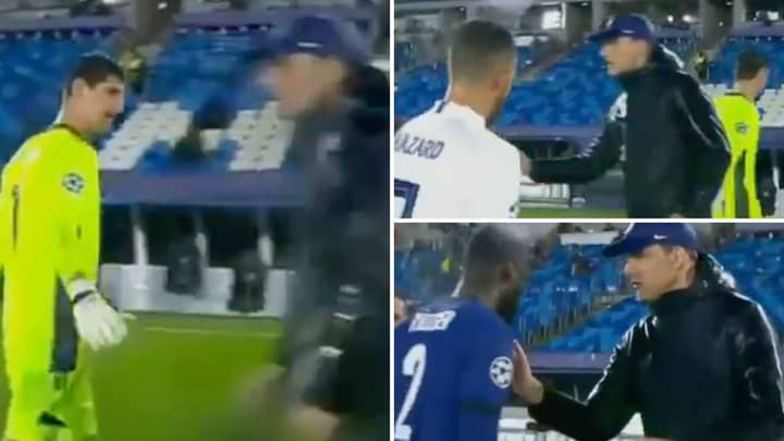 Thomas Tuchel Appeared To Snub Thibaut Courtois' Handshake After Real Madrid's 1-1 Draw With Chelsea