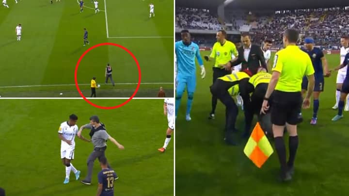 Crazed Fan Strolls Onto Pitch And Attacks Two Players In Shocking Moment During Porto Match 