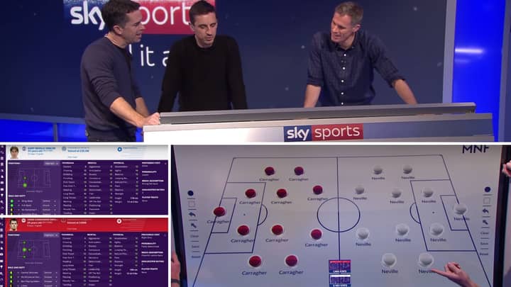 Sky Sports Pits Team Of Gary Nevilles Against Team Of Jamie Carraghers On Football Manager